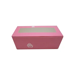 Pink mini cake packaging cupcake boxes with custom logo