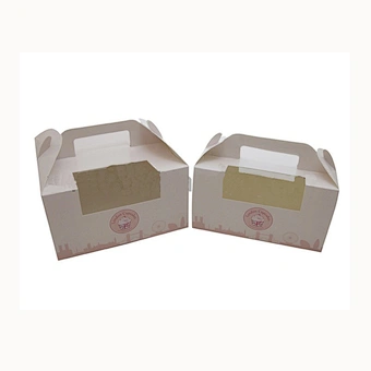 2022 custom clear window 2 cupcake box with handle for sale wholesale
