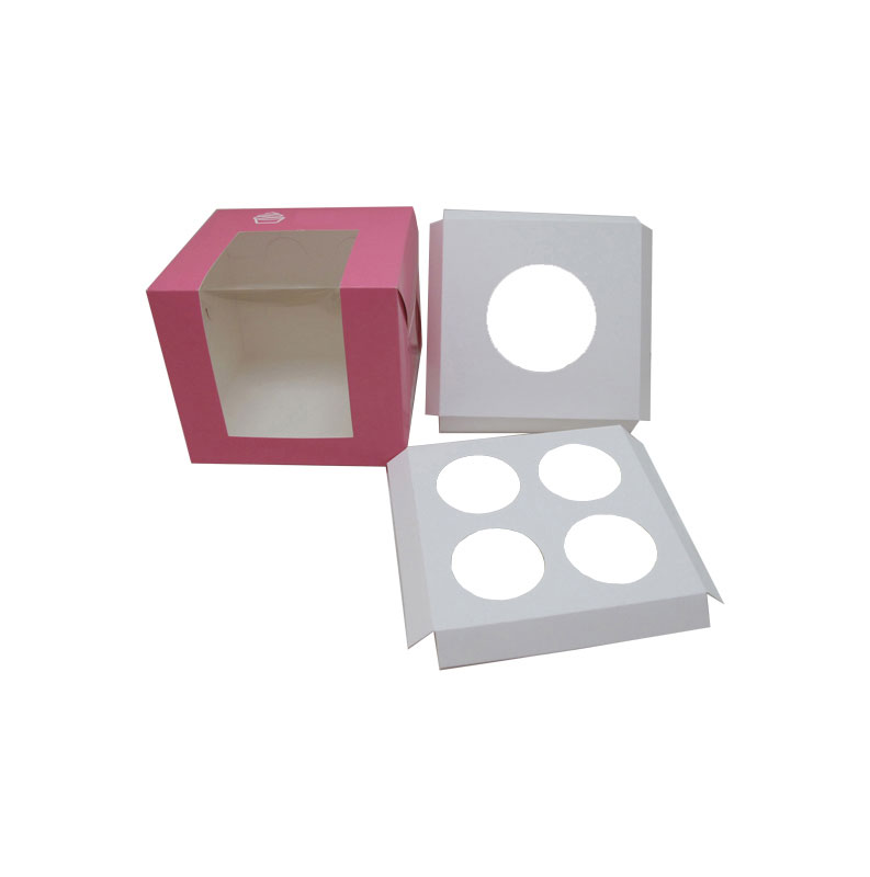 Pink mini cake packaging cupcake boxes with custom logo