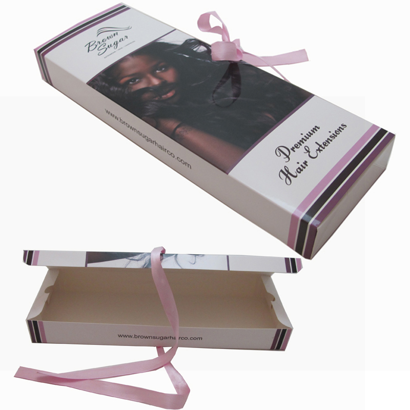 Cheap hair extension wig custom storage packaging box weave hair bundles
