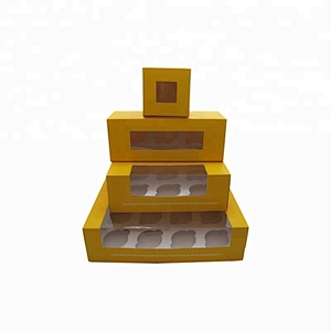 Cheap custom printed food clear bakery boxes with window