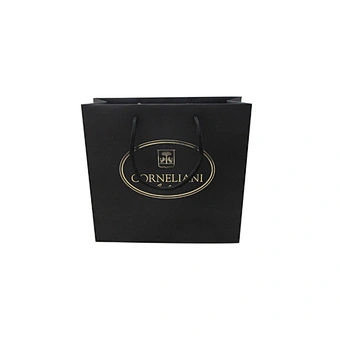 Logo print black color cheap paper luxury bags with handles