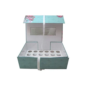 Noble blue cake flower cupcake box wholesale