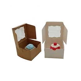 Amazon Hot-sell Custom White Or Brown Kraft Cupcake Box