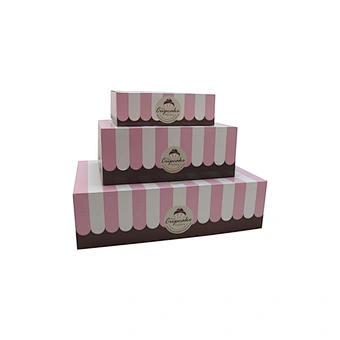 Paper printing pink mini cupcake packaging boxes