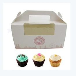 2022 custom clear window 2 cupcake box with handle for sale wholesale