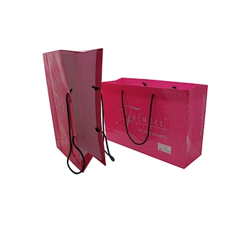 Custom Pink Color Printed Retail Bags with Logo