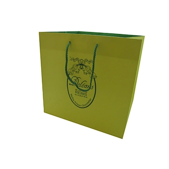 Custom green paper bag with logo printed