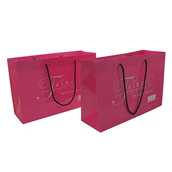 Custom Pink Color Printed Retail Bags with Logo