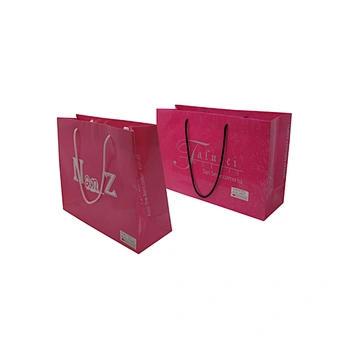 Custom Pink Color Printed Retail Bags with Logo