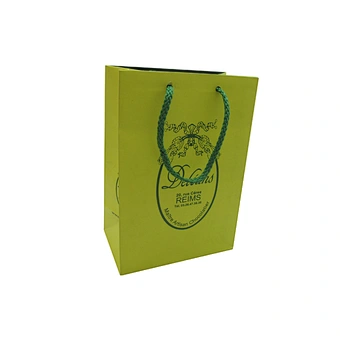Custom green paper bag with logo printed