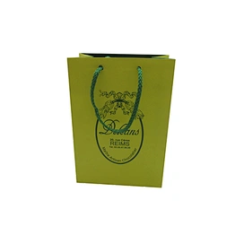 Custom green paper bag with logo printed