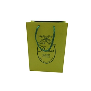 Custom green paper bag with logo printed