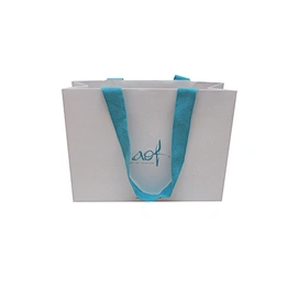 Luxury jewelery paper bags with blue ribbon rope