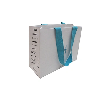Luxury jewelery paper bags with blue ribbon rope