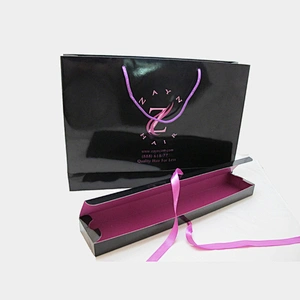 Hair extensions packaging bag and box