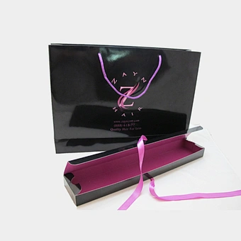Hair extensions packaging bag and box
