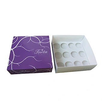 Elegant food packaging box with insert