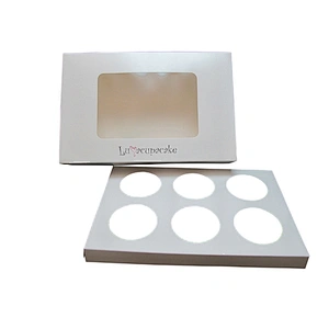 New high quality clear plastic window cupcake box packaging