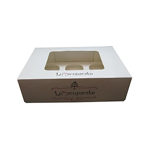 New high quality clear plastic window cupcake box packaging