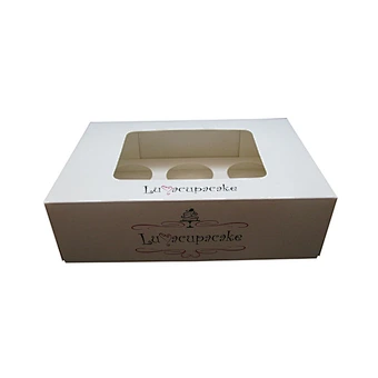 New high quality clear plastic window cupcake box packaging
