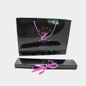 Hair extensions packaging bag and box