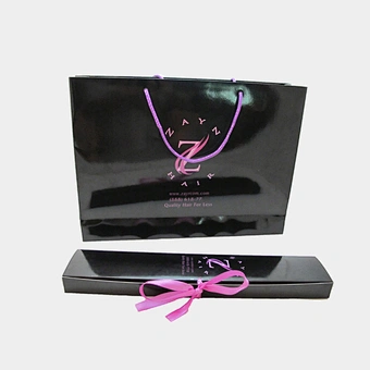 Hair extensions packaging bag and box