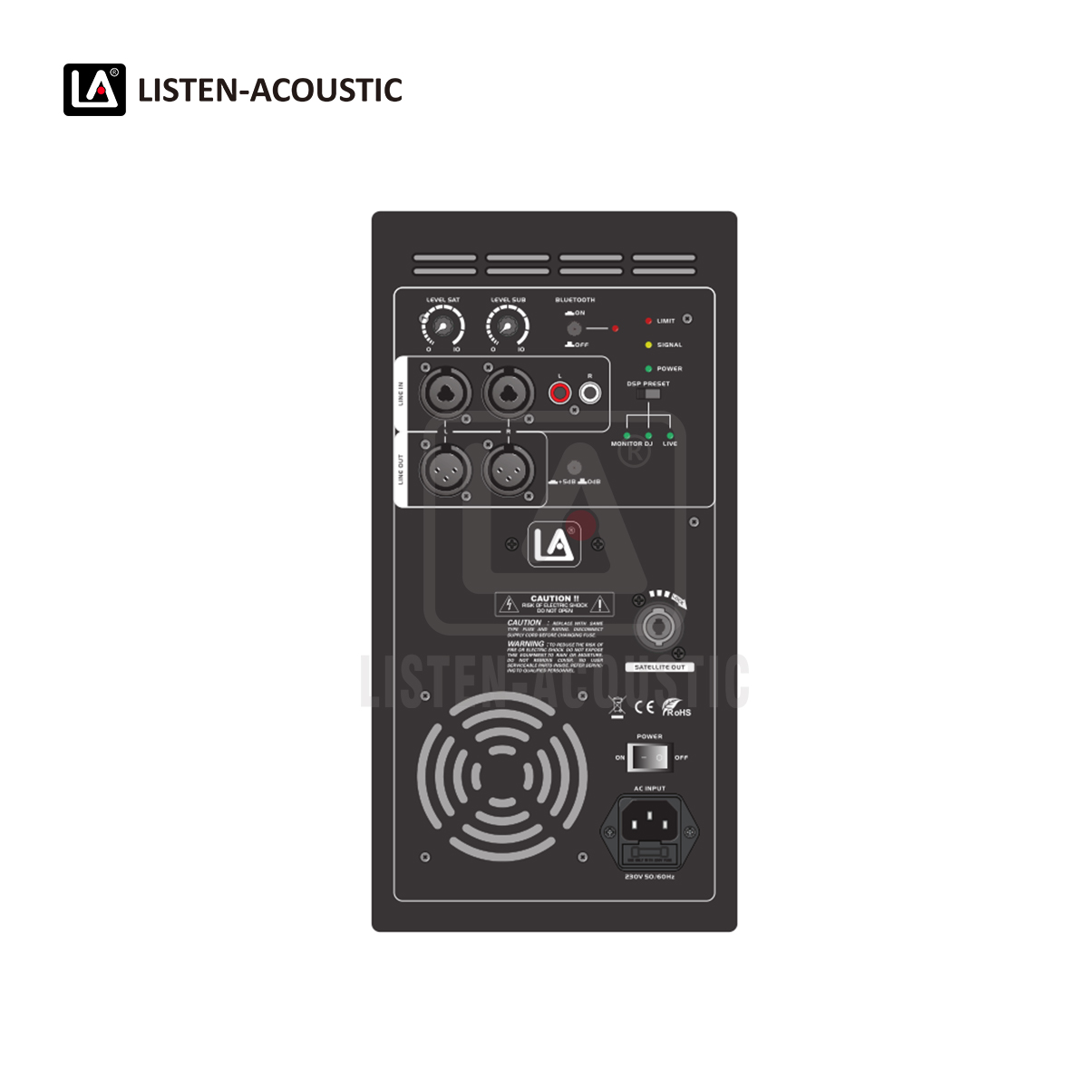 Class-D Mono Subwoofer Amp RMS 750W with onboard DSP  7501.1-DSP1
