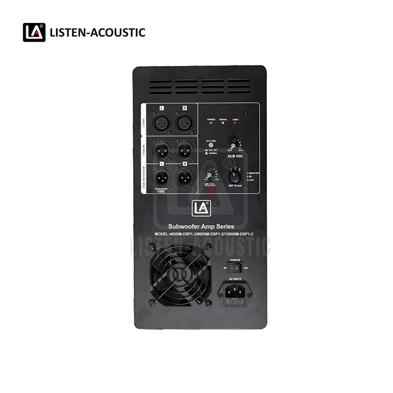 Class-D Mono Subwoofer Amp RMS 1200W with DSP Preset Modes 1200SM-DSP1-3
