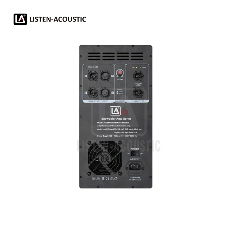 Class-D Mono Subwoofer Amp RMS 1200W with DSP Preset Modes1200SM-DSP1