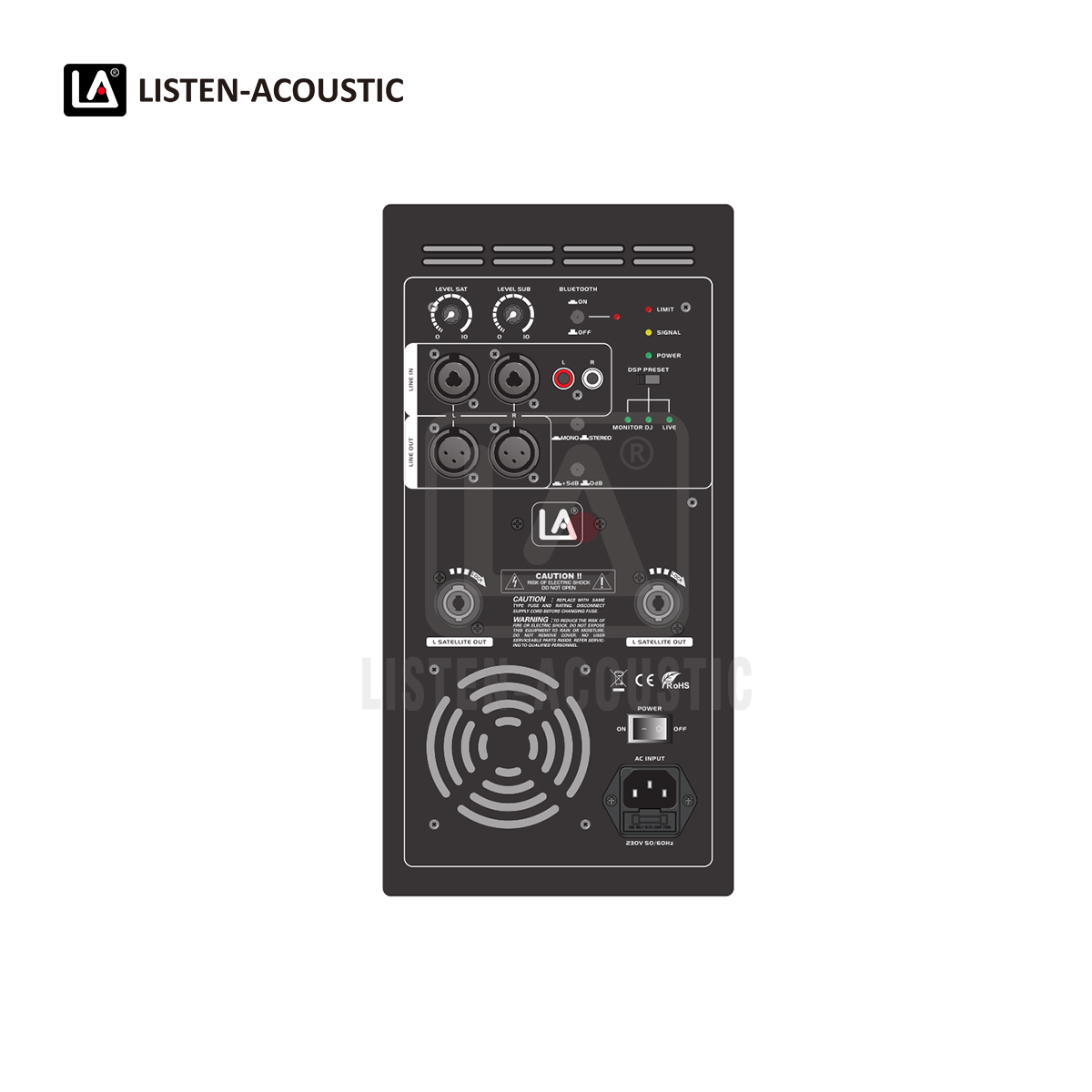 Combo 2.1 Class-D Amp with DSP Preset Modes RMS 900W 9002.1-DSP1