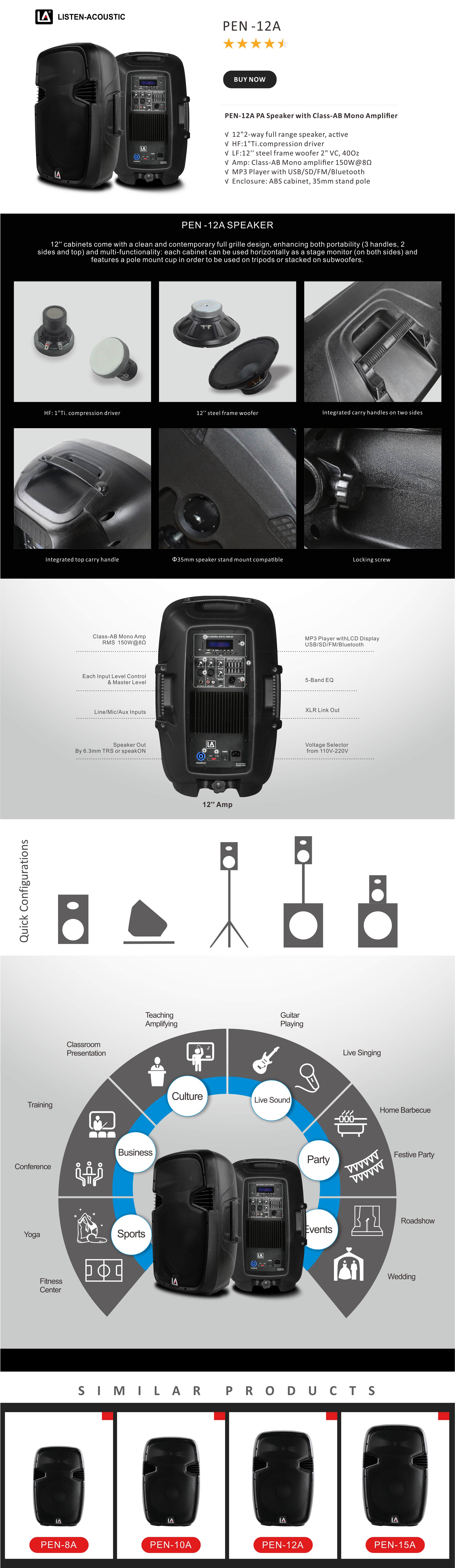 portable bluetooth speakers,bluetooth speakers,portable speaker,active pa speaker