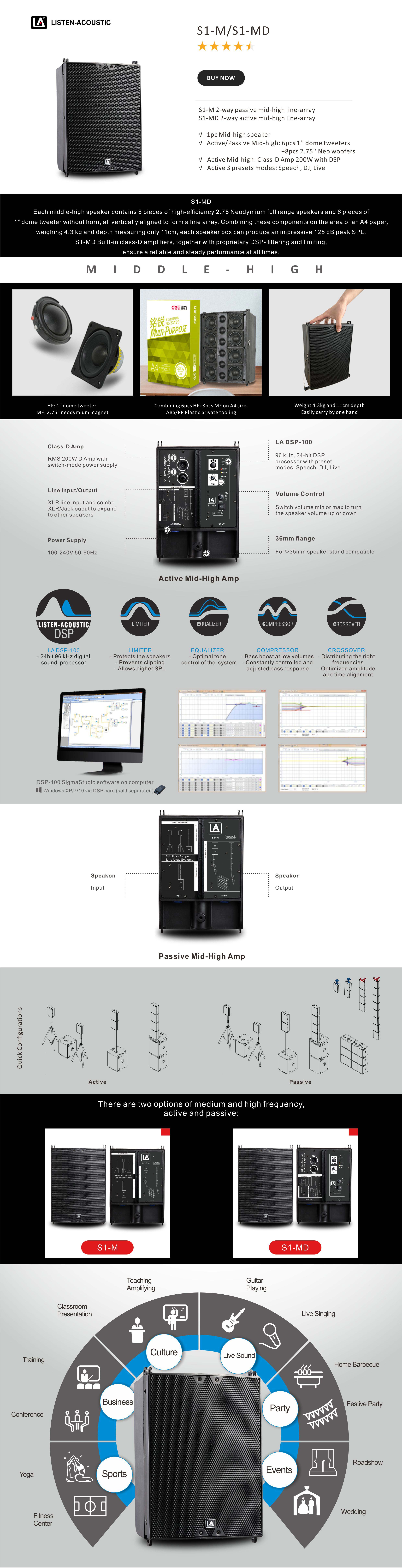 Active Line Array Speakers, line array system line array speaker, 2 way passive active mid high line array