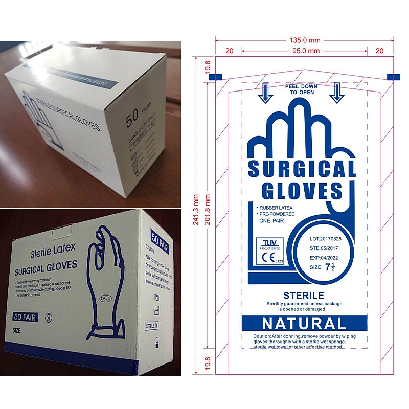 Disposable Gloves Medical Sterile Latex Surgical Gloves