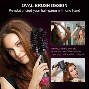 Edunicysh Hair Dryer Brush, Hot Air Brush, One Step Hair Dryer & Volumizer, Styler for Straightening, Curling, Salon Negative Ion Ceramic Electric Blow Dryer Straightener Curl Brush