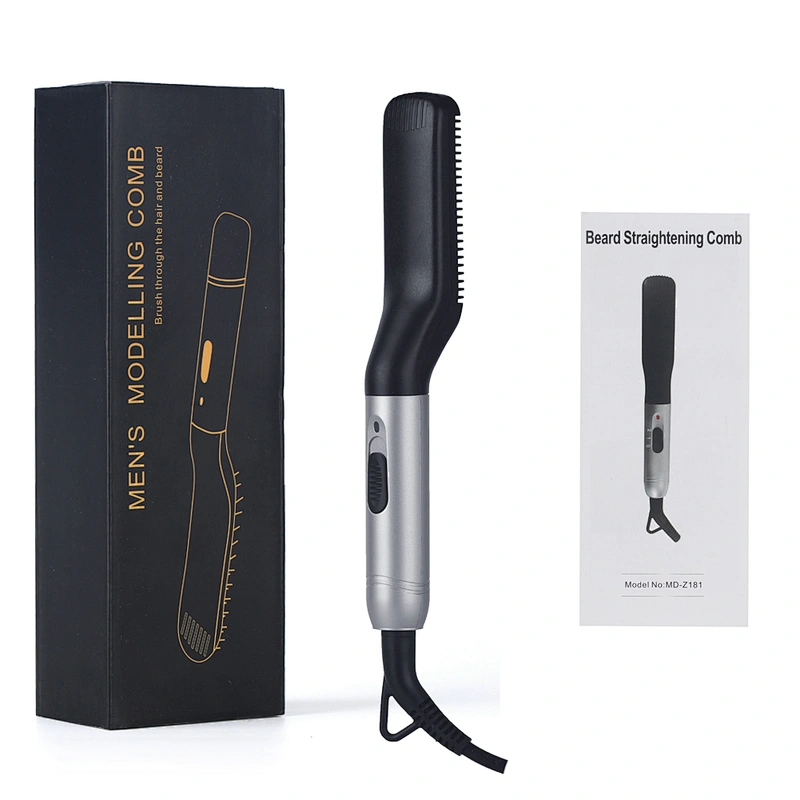 Edunicysh Beard Straightener Brush - Multifunctional Hair Styler Electric Hot Comb, Professional Quick Heat Styling Straightening Brush Portable Heat Beard Straightener and Hair Straightener Brush