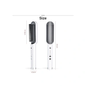 Edunicysh Hair Straightener Brush Rifny Heated Hair Straightening Comb with Anti Scald Auto Temperature Lock