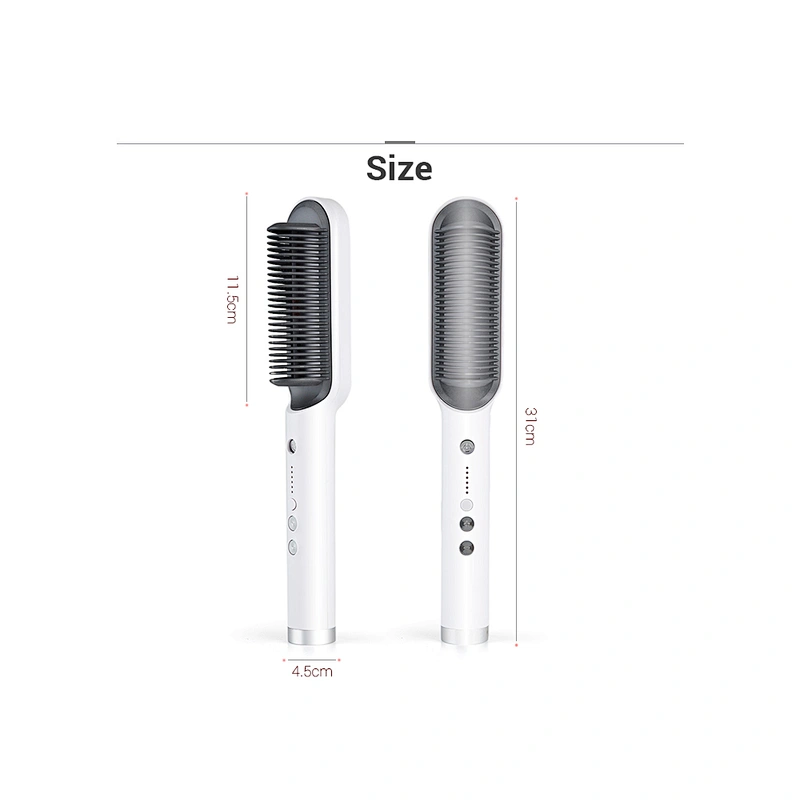 Edunicysh Hair Straightener Brush Rifny Heated Hair Straightening Comb with Anti Scald Auto Temperature Lock