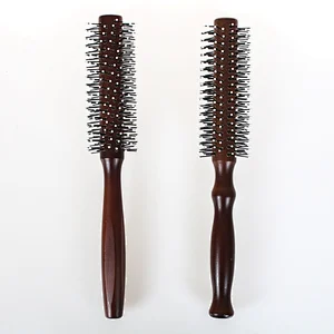 Erokicysh Professional Salon Hair Styling Brush Wood Handle Round Curly Hair Brush