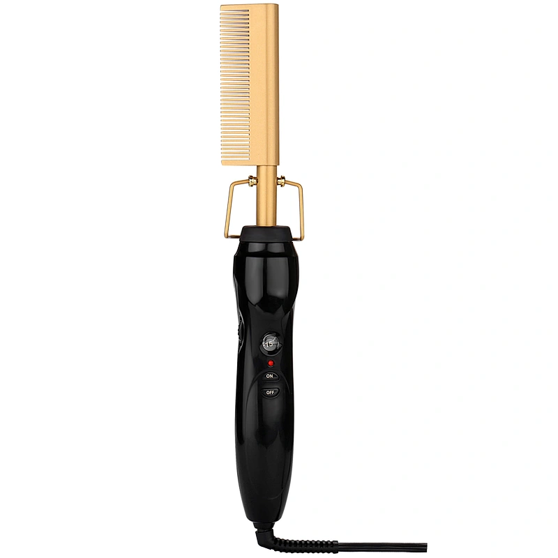 Edunicysh Electric Hot Comb Hair Straightening Heat Pressing Comb Ceramic Curling Flat Iron Curlers Designed Hair Hot Comb Straightener,Portable Travel Anti-Scald Beard Straightener Press Comb
