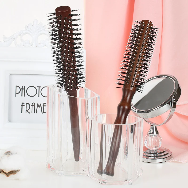 Erokicysh Professional Salon Hair Styling Brush Wood Handle Round Curly Hair Brush