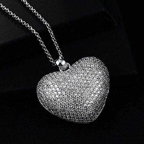 diamond paved heart pendant