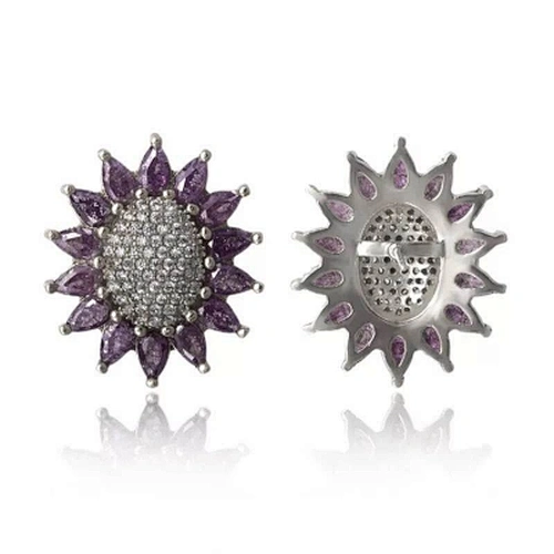 zircon steel stud earrings