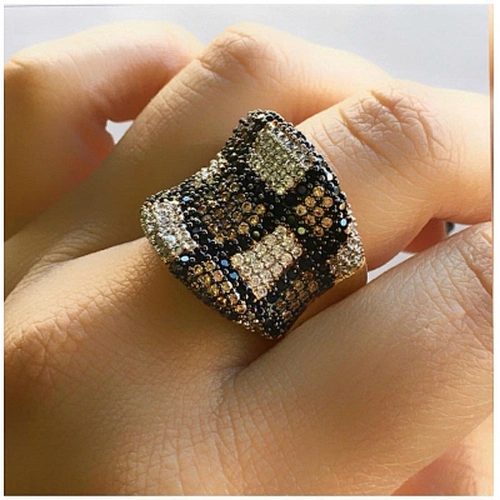silver plating zircon ring