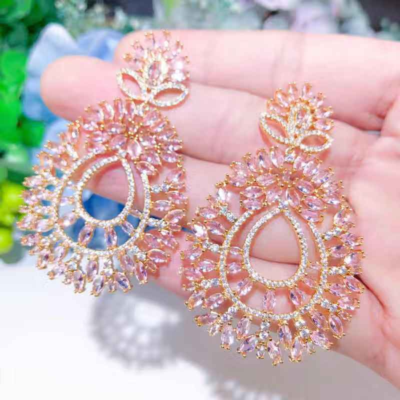 zircon earrings drop