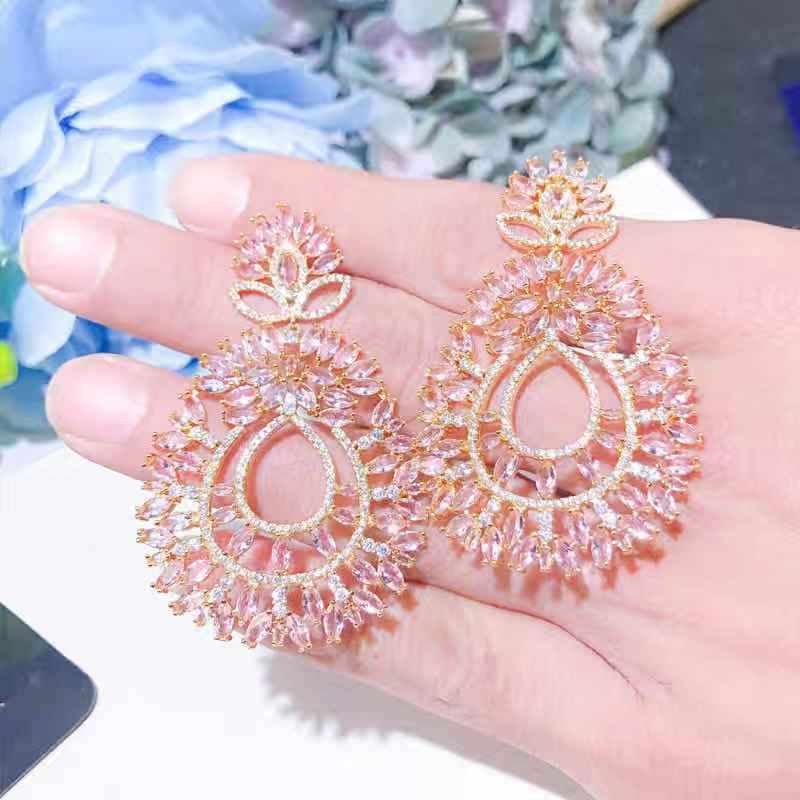zircon earrings drop
