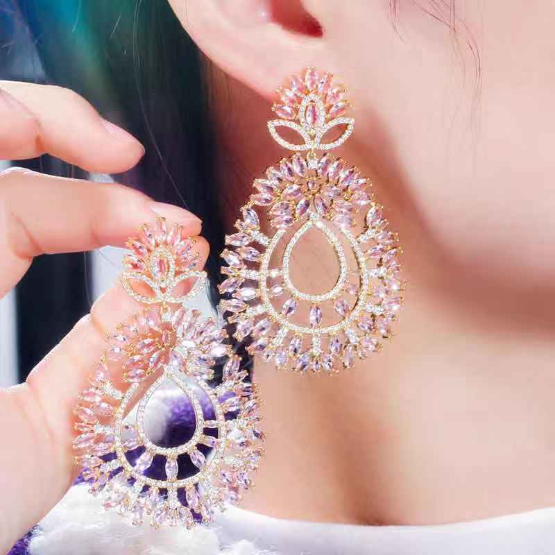 zircon earrings drop
