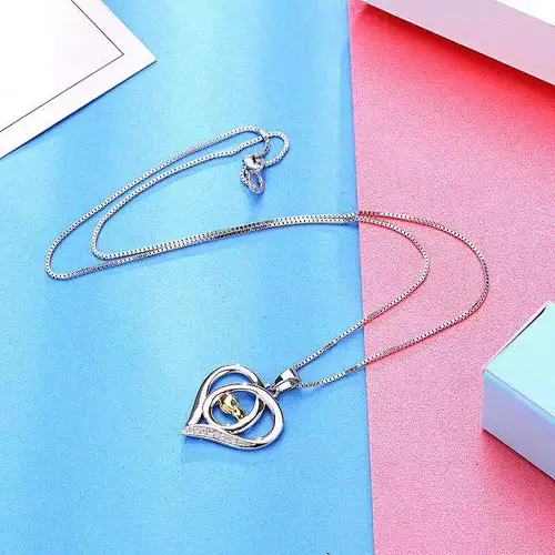 stone heart shaped necklace