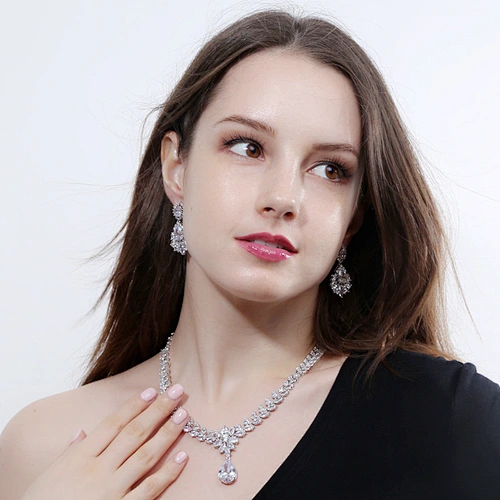diamond bridal necklace set