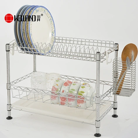  estante para platos de 2 niveles de cromo